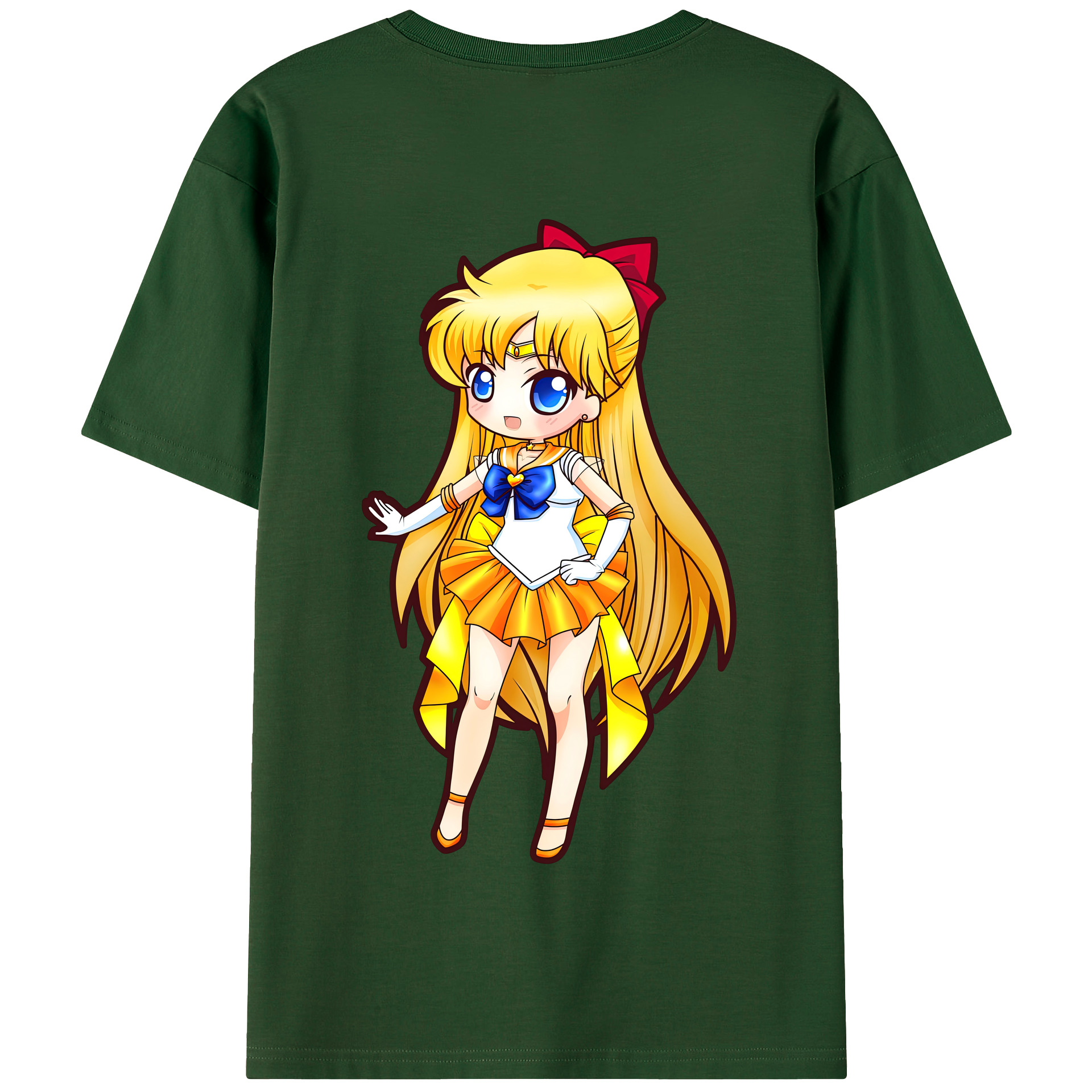 （画像用） 美少女戦士セーラームーン 愛野 美奈子 あいの みなこ Sailor Moon Aino Minako 綿100％半袖Tシャツ（背面プリント）